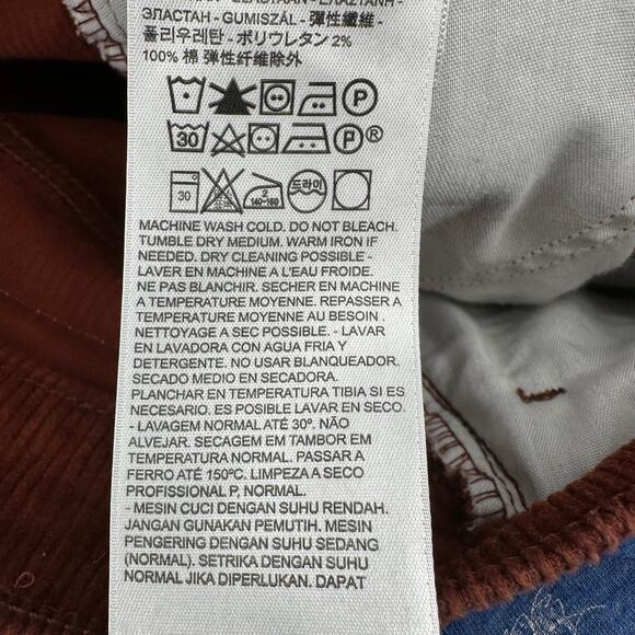 Levi's High Waisted Mom Jeans WMNS 25 Burnt Orange Tapered Leg Corduroy Zip Fly - Picture 11 of 12